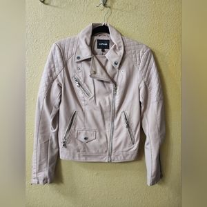 Express Pink Vegan Leather Jacket size S